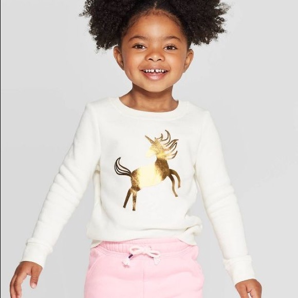 Cat & Jack Shirts & Tops Nwt Toddler Girls Unicorn Fleece